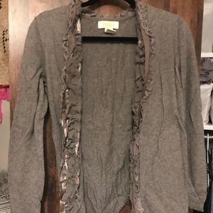 Cardigan with ruffle trim